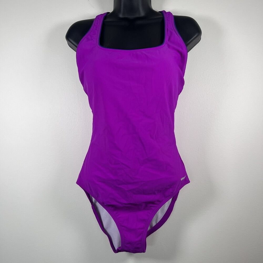 Speedo Contemporary Ultraback One Piece Swimsuit Wild Berry Purple Sz 12